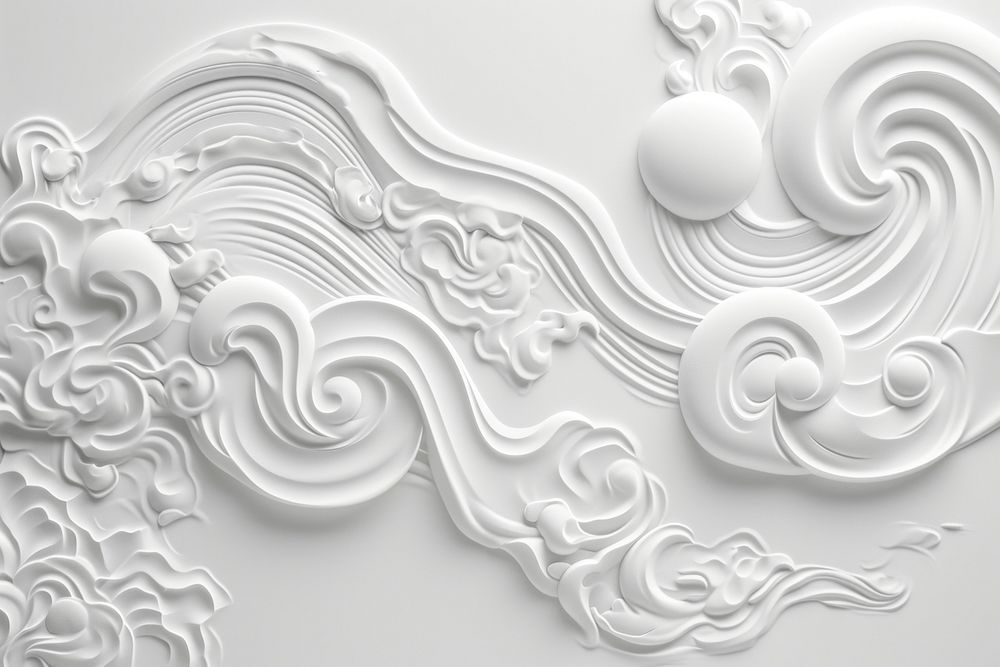 Bas-relief japanese sculpture texture white backgrounds creativity.