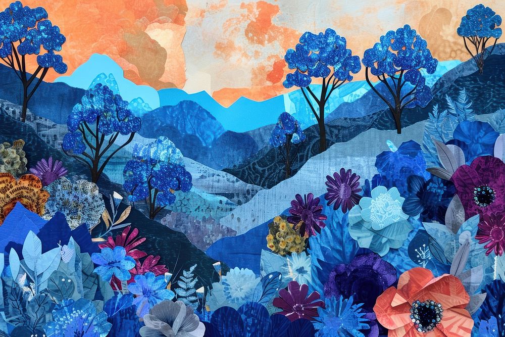 Flowers landscapes art outdoors painting.