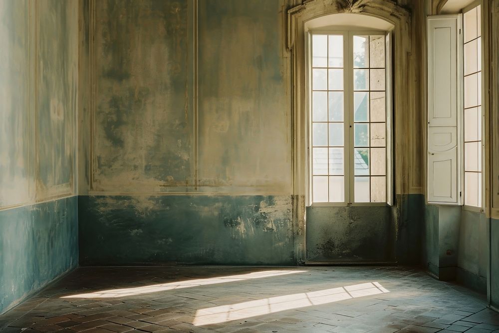 Empty room floor old deterioration.