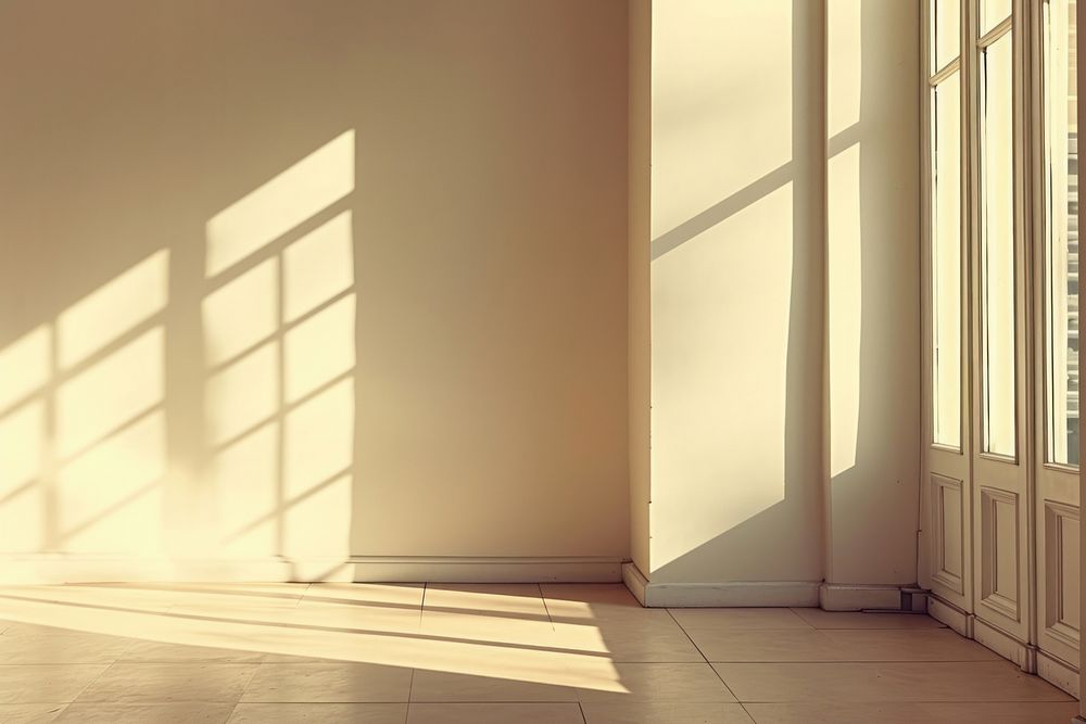 Empty room flooring window architecture.