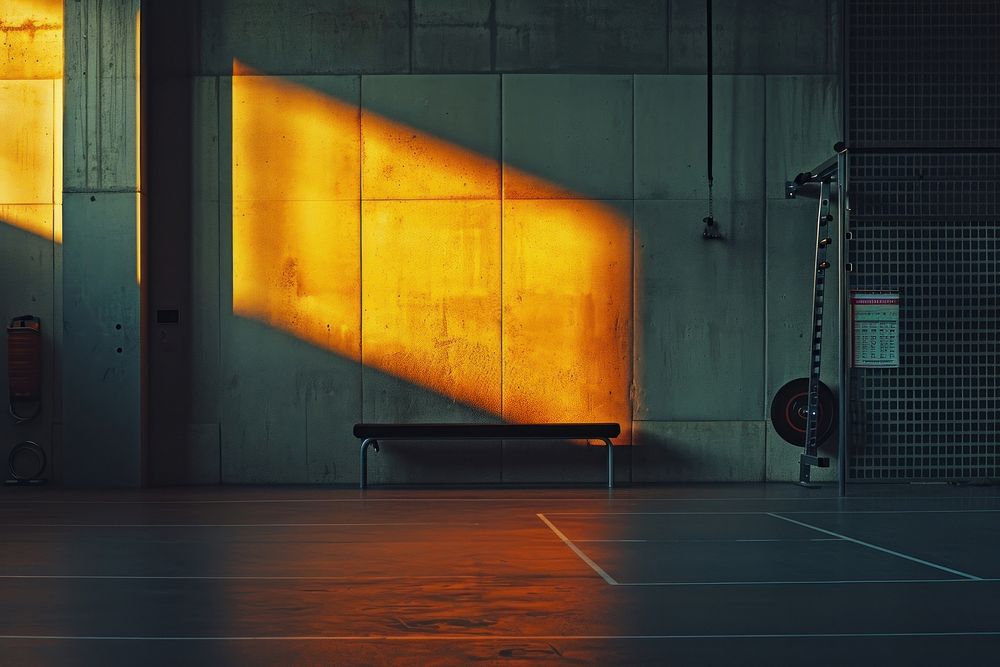 Gym architecture flooring lighting.
