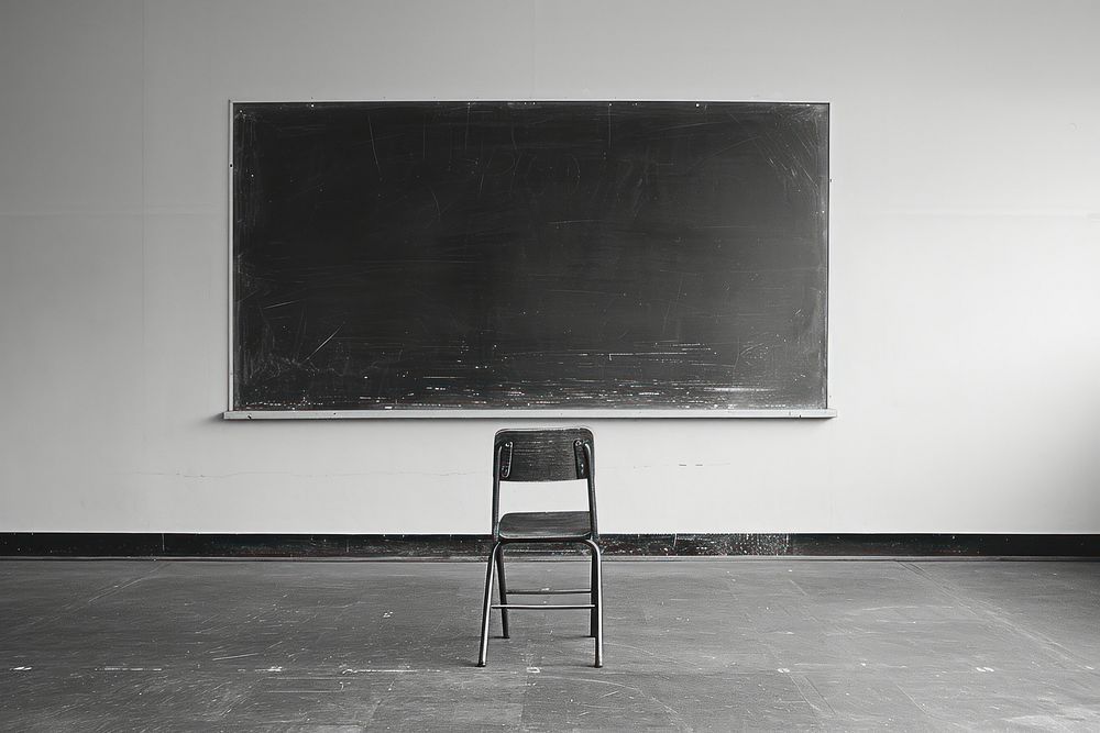 School blackboard furniture chair.