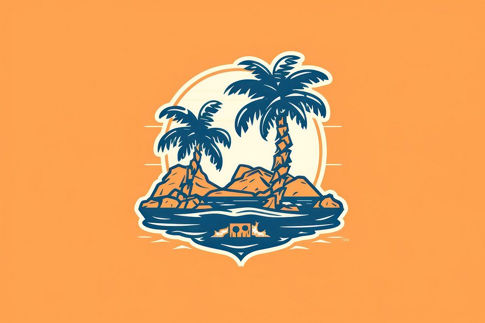 Coconut trees outdoors beach logo.