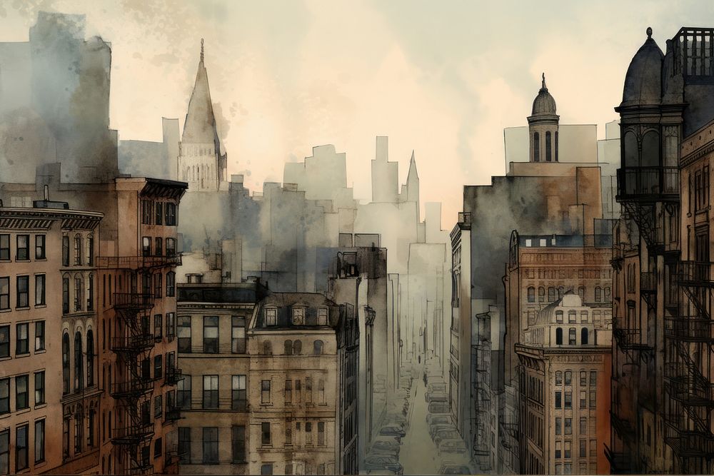 Illustration of new york metropolis street city.