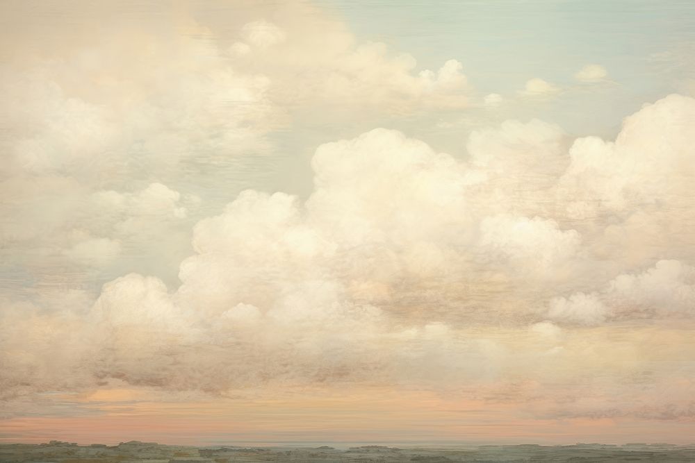 The Overturned cloud landscape painting textured outdoors.