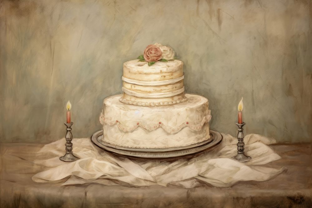 The Overturned party cake painting dessert wedding.