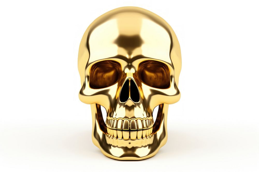 Skull gold white background celebration.