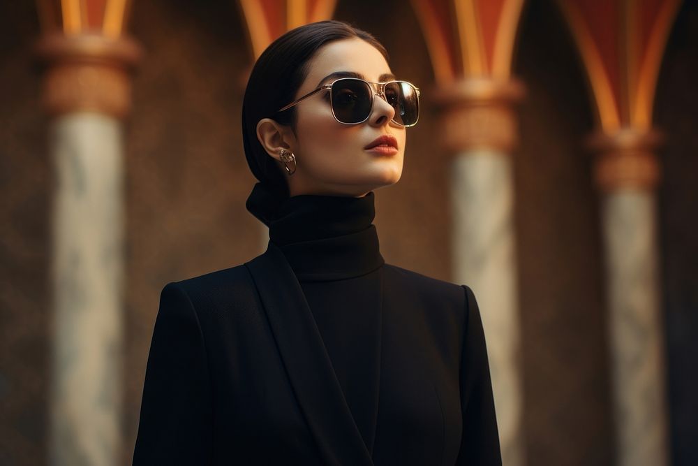 Iranian woman shocked sunglasses fashion adult.