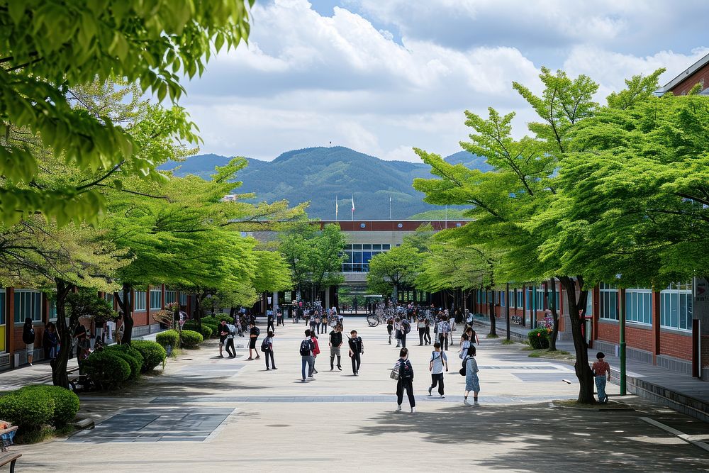 Korean student photo architecture outdoors building.