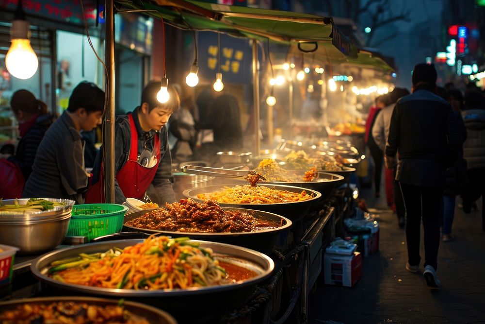 Korean street food photo adult meal architecture.