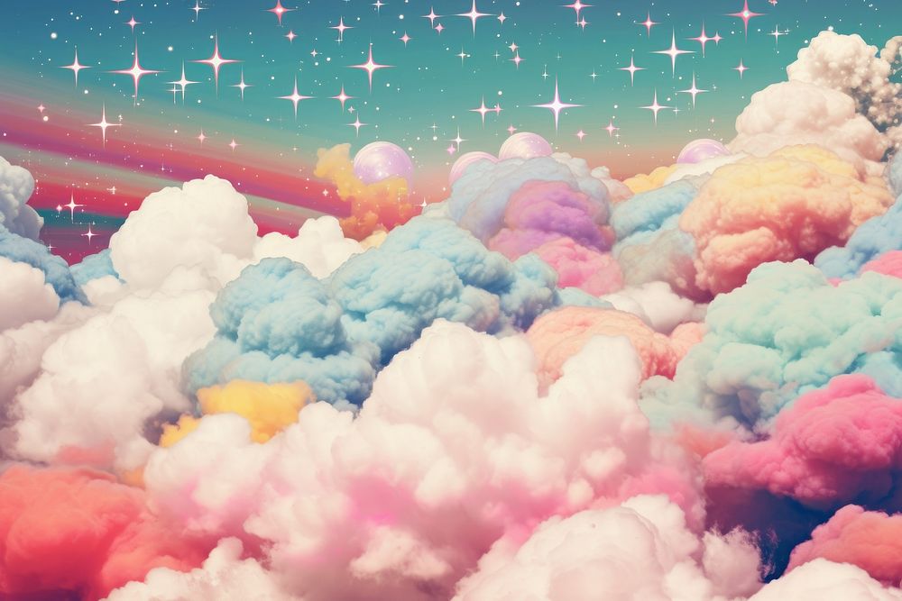 Collage Retro dreamy background cloud backgrounds outdoors.
