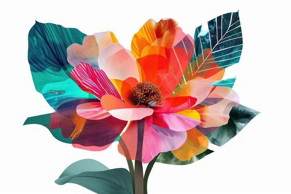 Dreamy Retro Collages of flower dahlia petal plant.