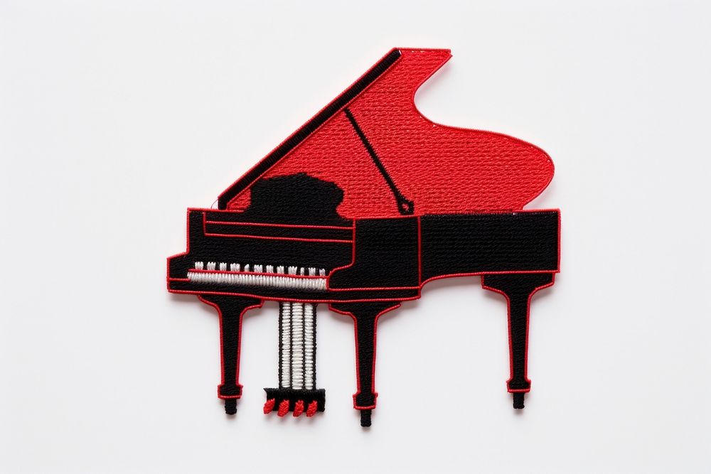 Piano in embroidery style keyboard harpsichord creativity.
