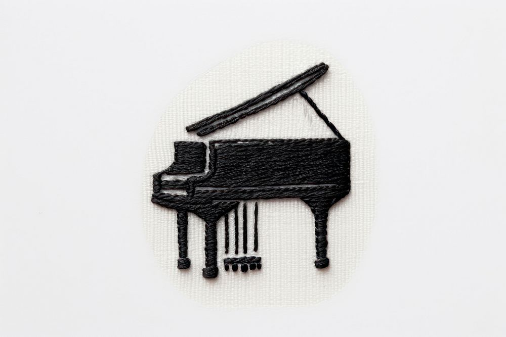 Piano in embroidery style keyboard harpsichord creativity.
