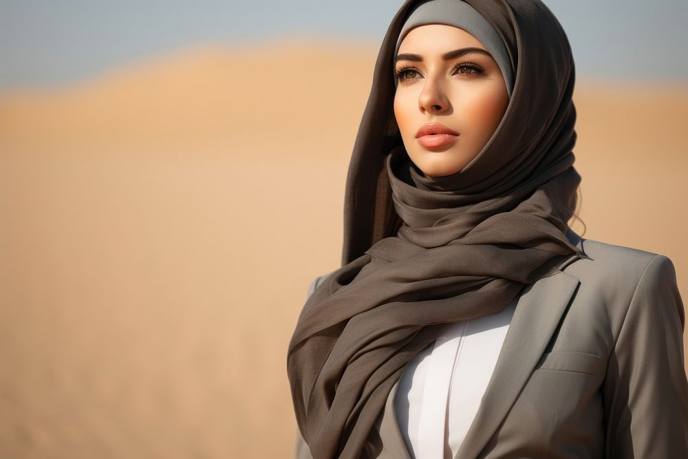 Middle East gorgeous businesswoman portrait standing outdoors.