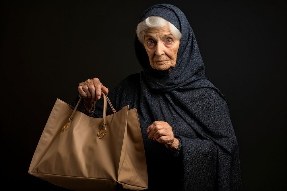 Middle East senior woman bag handbag adult.