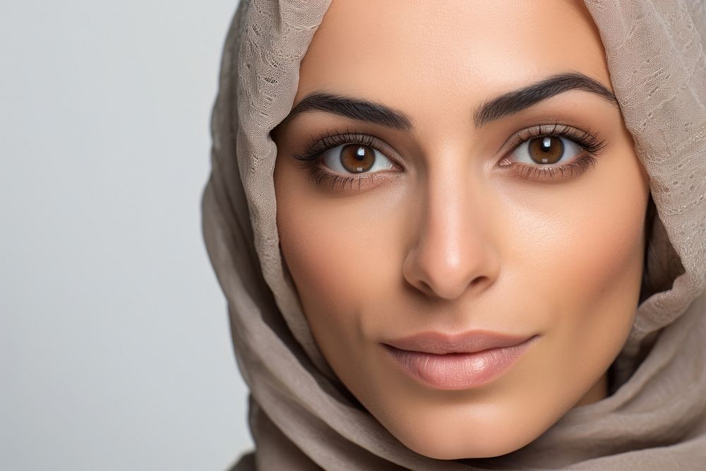 Close up middle east woman with make up skin portrait adult.