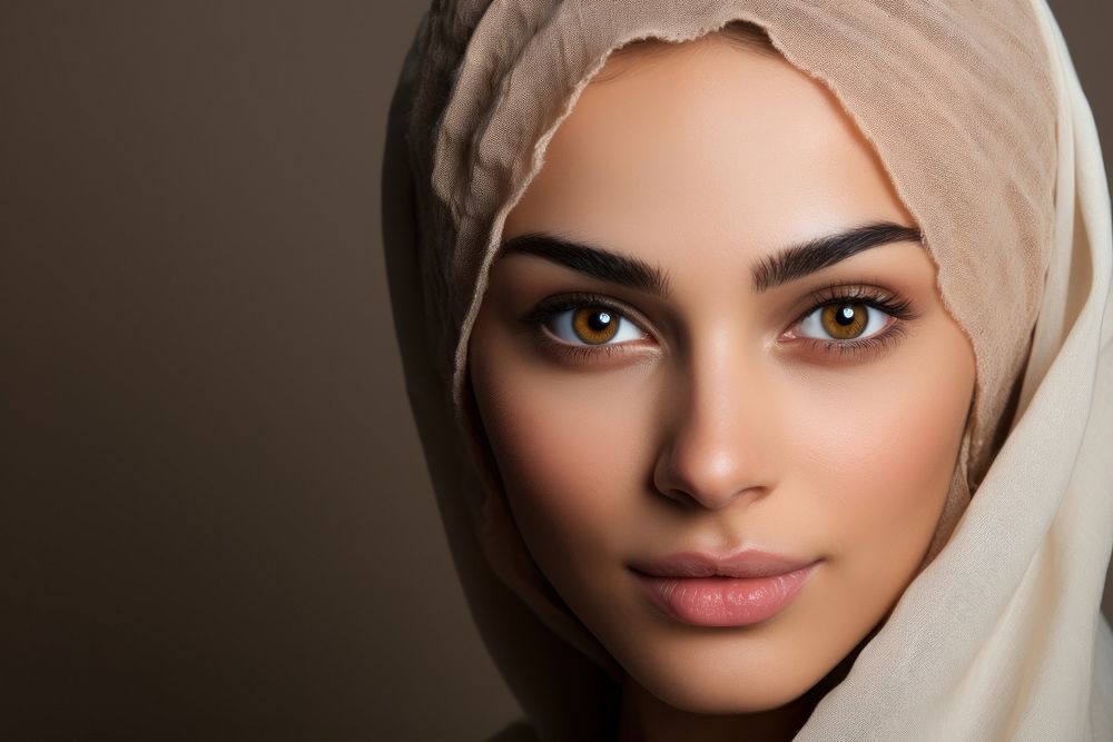 Close up middle east woman with make up skin portrait adult.