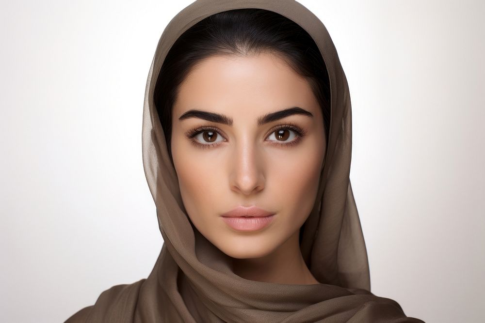 Close up Iranian woman with make up portrait fashion photo.