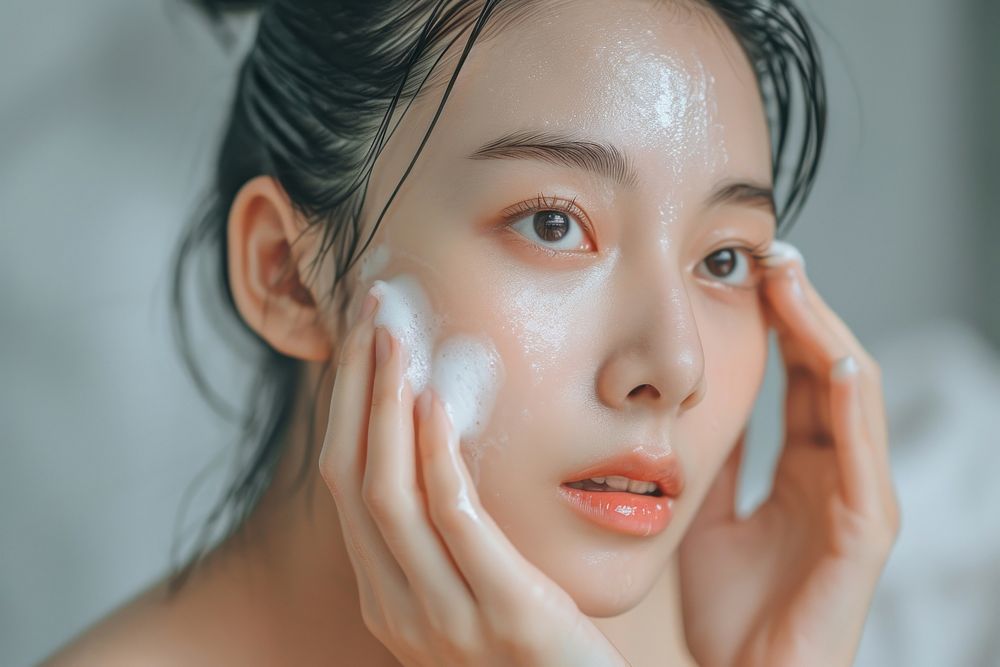 South east asian woman adult skin cosmetics.