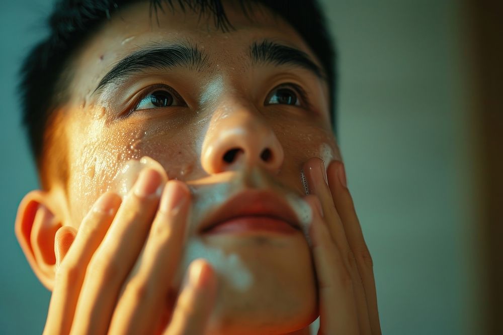 Taiwanese men adult face headshot.