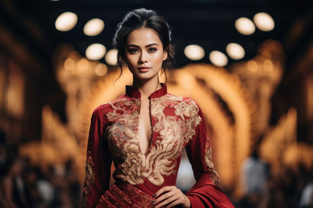 Thai female model fashion portrait clothing.