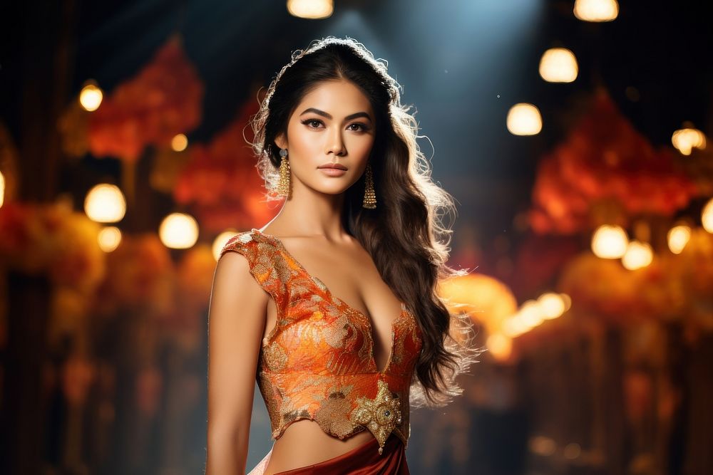 Thai female model fashion portrait photo.