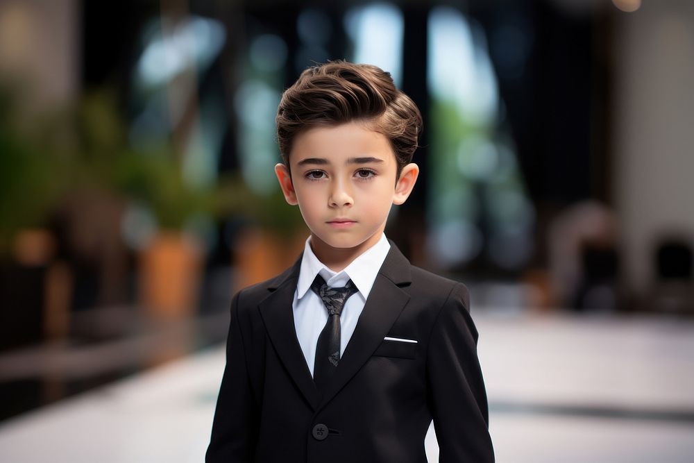 Thai kid male model portrait tuxedo photo.