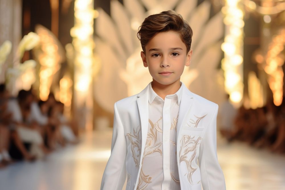Thai kid male model fashion standing elegance.