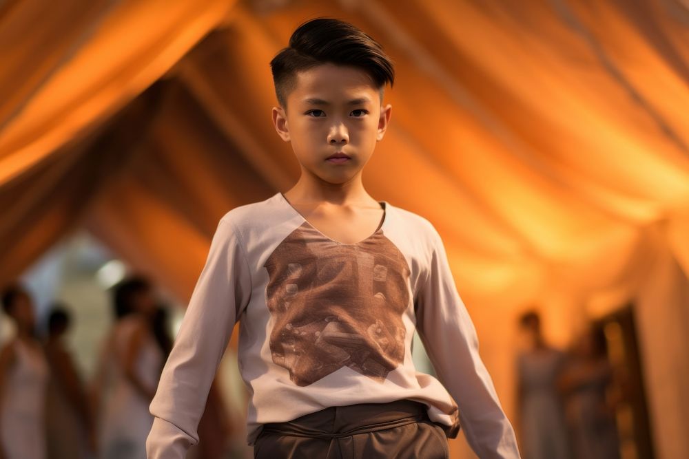 Thai kid male model fashion child fashion show.