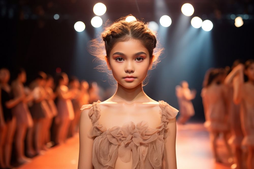 Thai kid female model fashion runway adult.