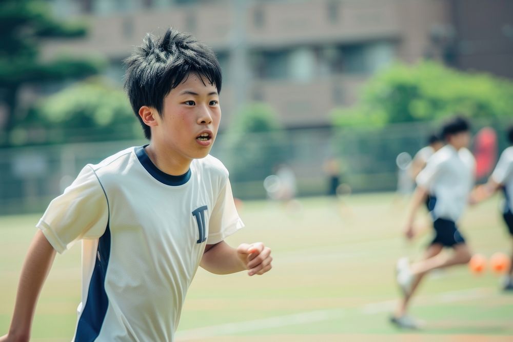 Japanese high school student sports day determination.