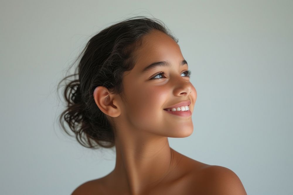 Latina Brazilian girl portrait smiling adult.