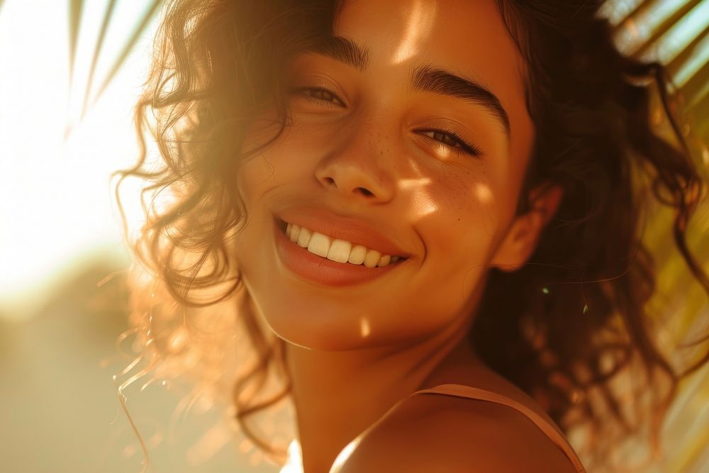 Latina Brazilian girl smile laughing adult.