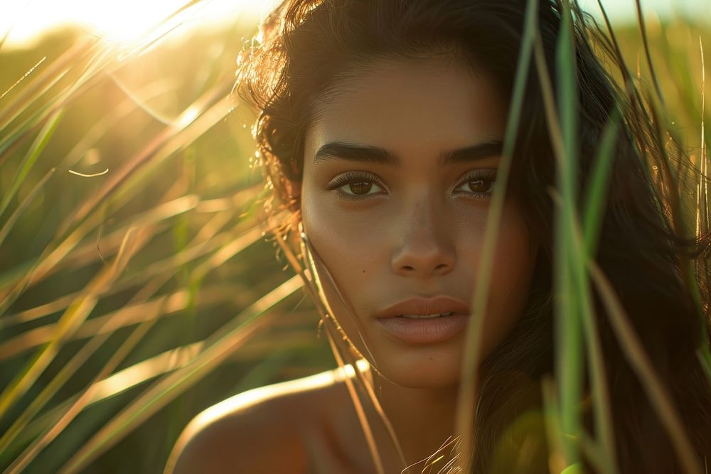 Latina Brazilian girl portrait nature photo.