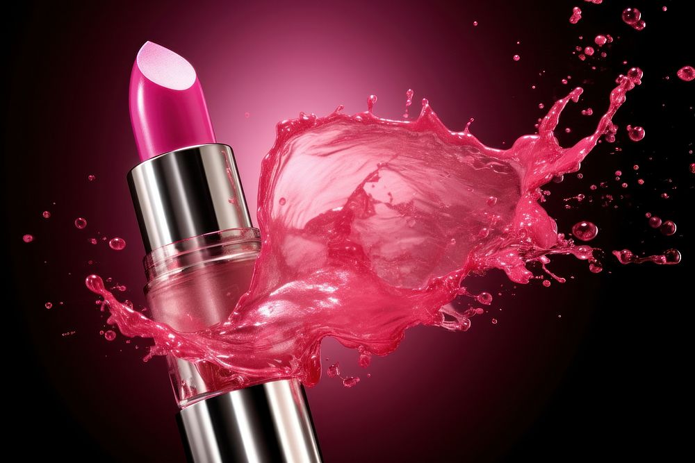 Lipstick gloss with splash color cosmetics freshness magenta.