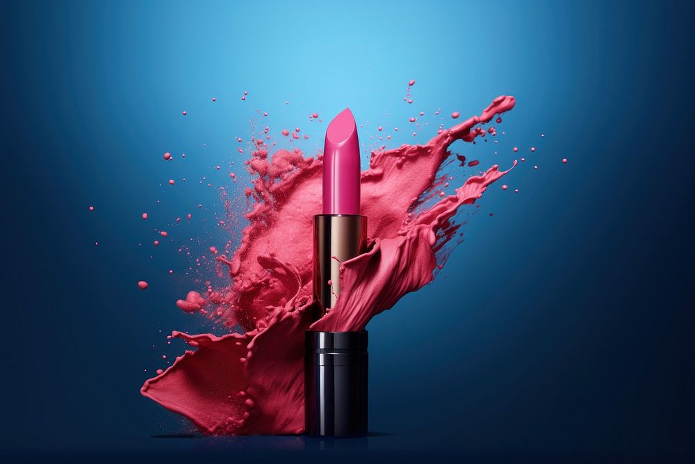 Lipstick with splash color cosmetics perfection glamour.