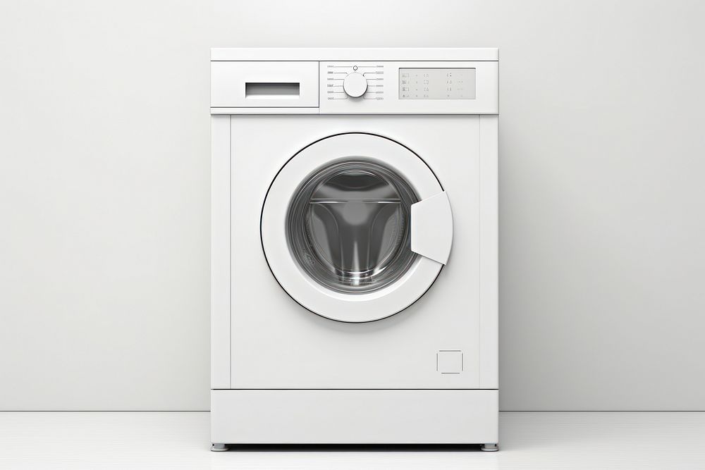 White washing machine appliance dryer convenience.