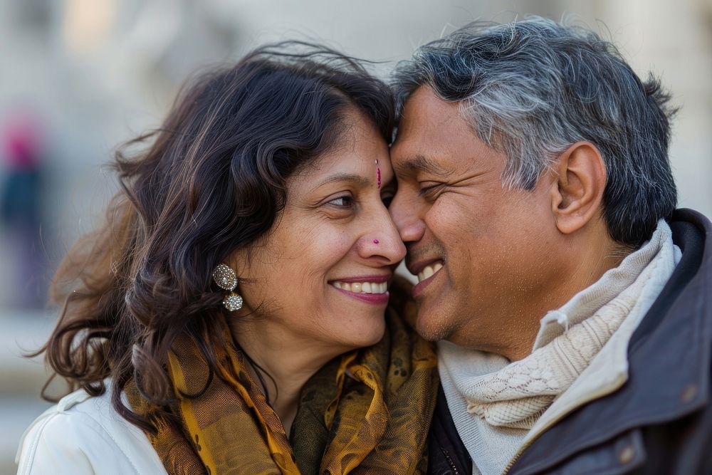 Indian couple portrait person adult.
