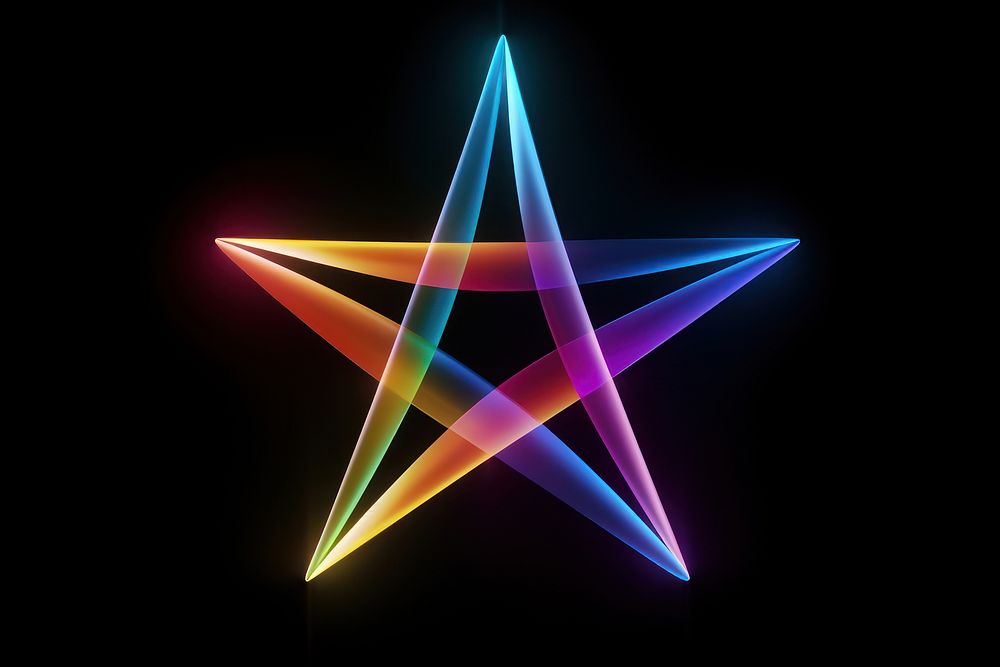 Star light rainbow symbol.