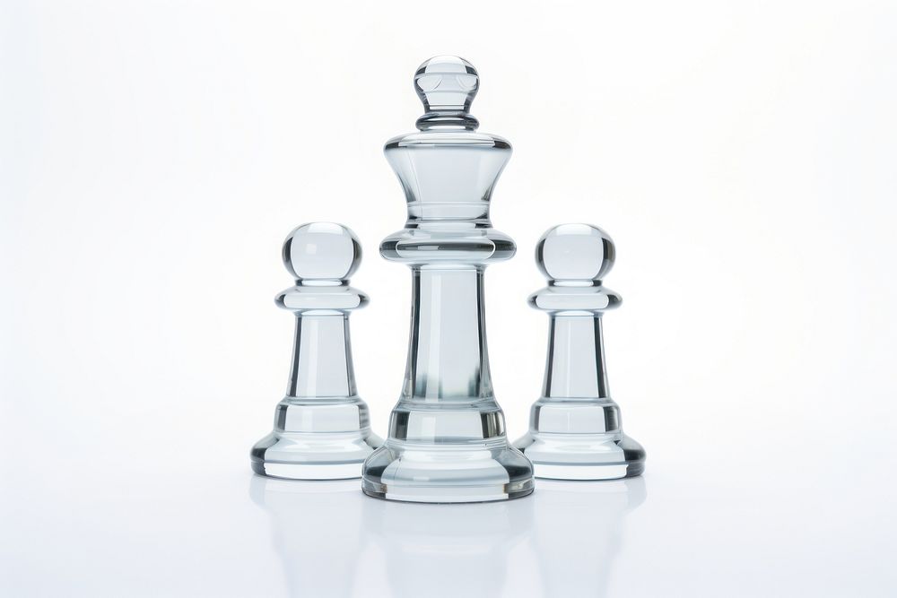 Chess house icon glass minimal white game white background.