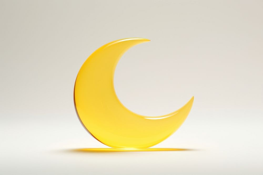 Crescent moon color yellow shape glass minimal nature night tranquility.
