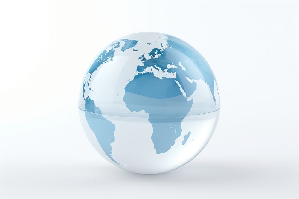 Globe icon transparent minimal sphere planet space.