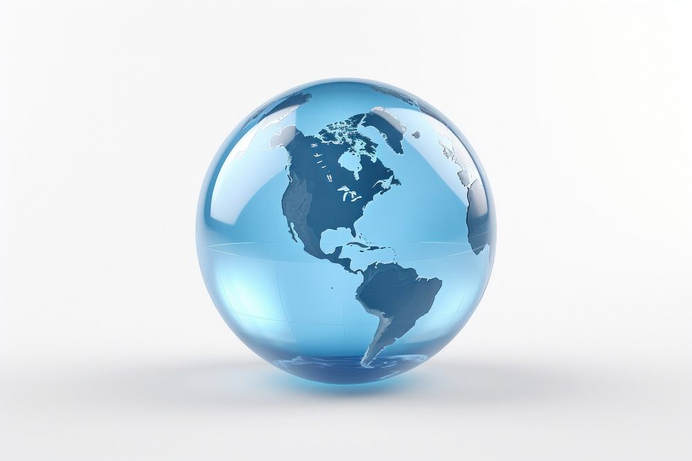 Globe icon transparent minimal sphere planet glass.