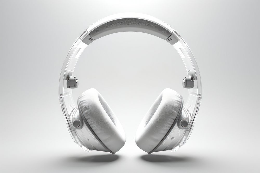Headphones shape no color material transparent headset electronics technology.