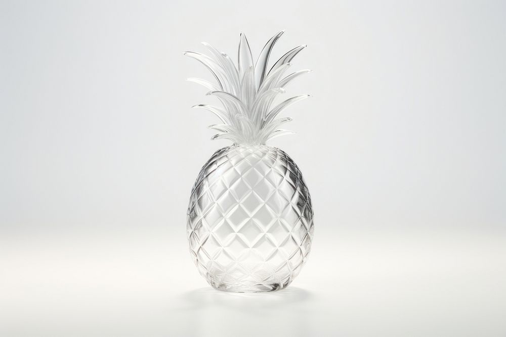 Pineapple shape glass minimal plant fruit white background.