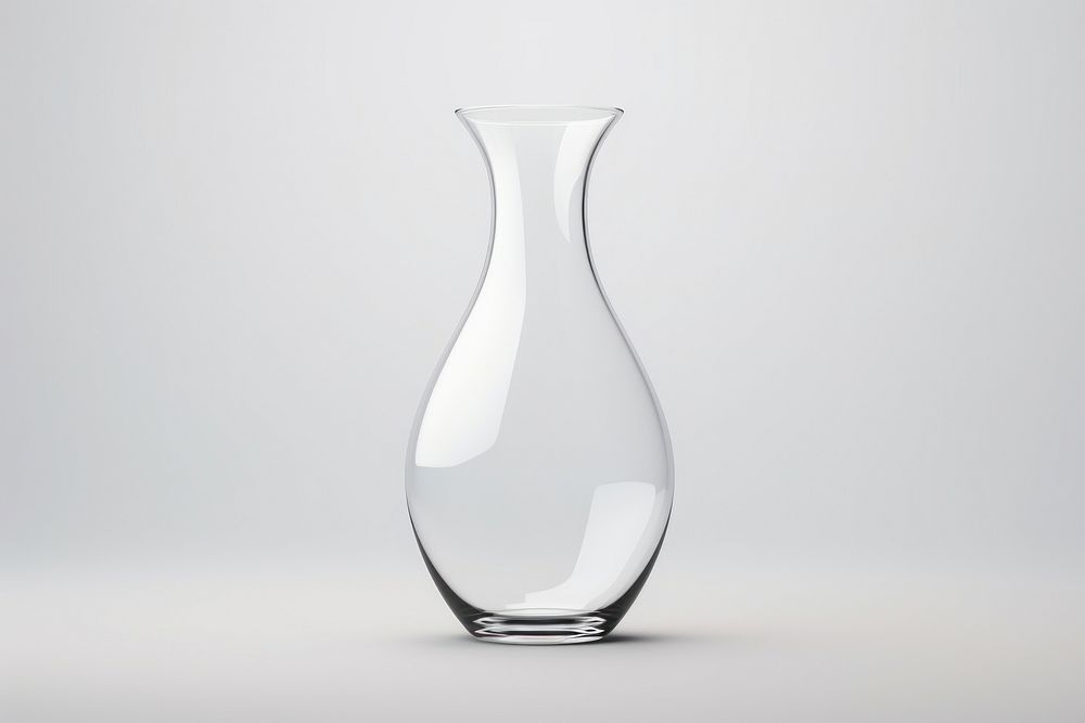 Vase long no color transparent glass porcelain white.