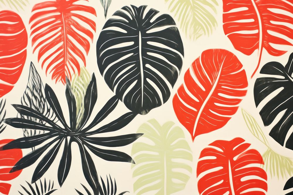  Tropical leaves pattern nature plant. AI generated Image by rawpixel.