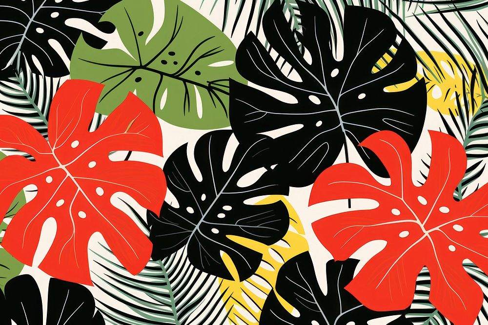  Tropical leaves tropics pattern nature. AI generated Image by rawpixel.