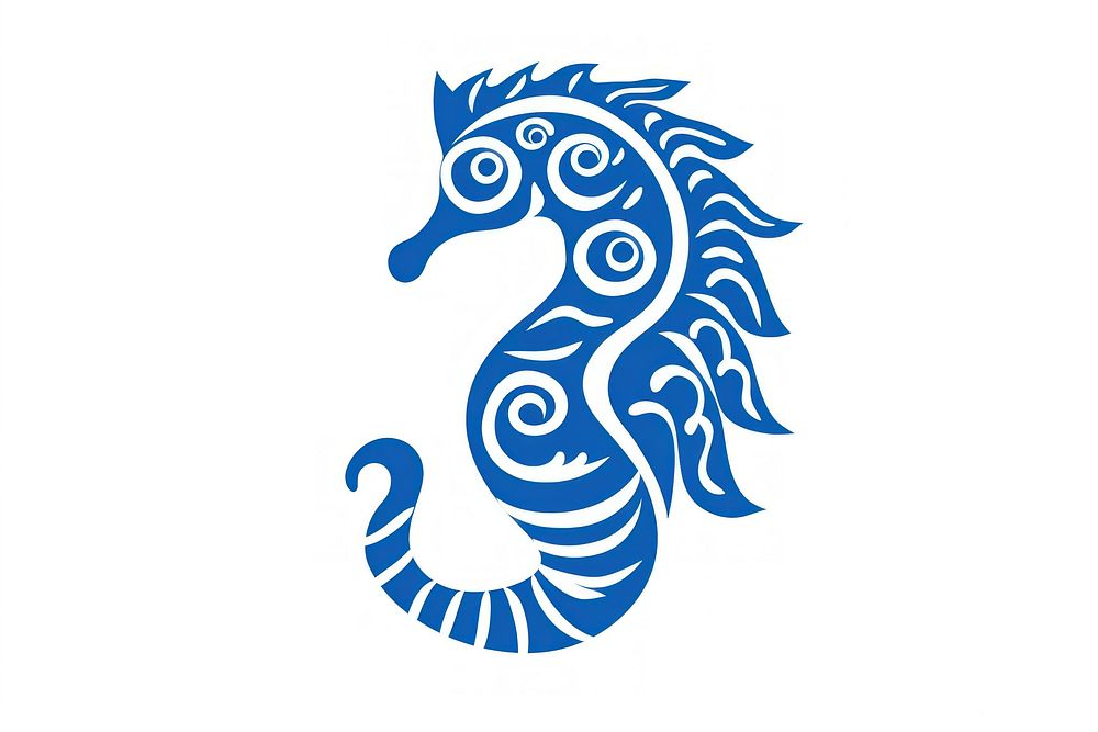 Sea horse animal blue representation. 